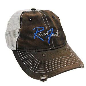 Sportsman River Front Unisex Brown Mesh Baseball Hat Cap Fishing Adjustable Size